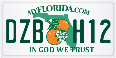 FL license plate DZBH12