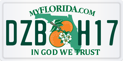 FL license plate DZBH17