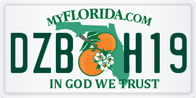FL license plate DZBH19