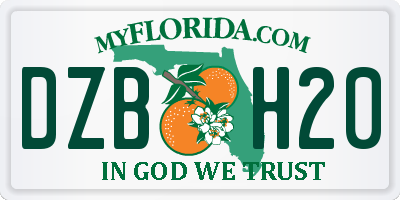 FL license plate DZBH20
