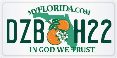 FL license plate DZBH22