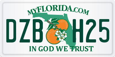 FL license plate DZBH25