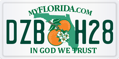FL license plate DZBH28