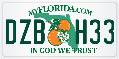 FL license plate DZBH33