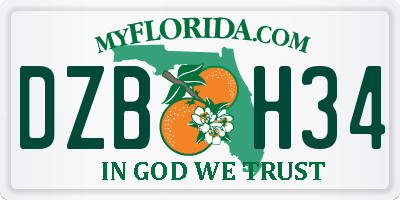 FL license plate DZBH34