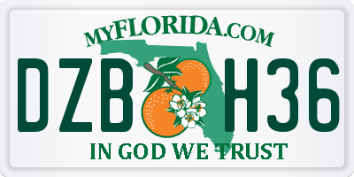 FL license plate DZBH36