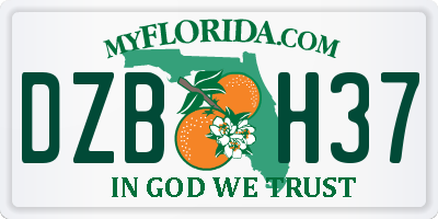 FL license plate DZBH37