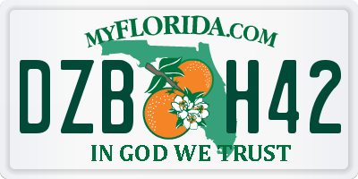 FL license plate DZBH42