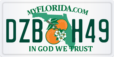 FL license plate DZBH49