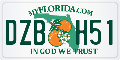 FL license plate DZBH51