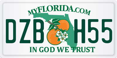 FL license plate DZBH55