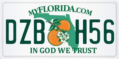 FL license plate DZBH56
