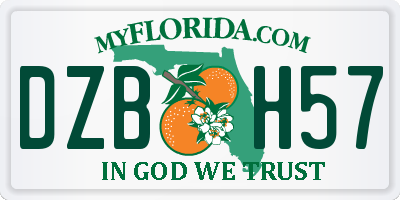 FL license plate DZBH57