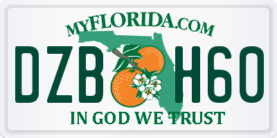 FL license plate DZBH60