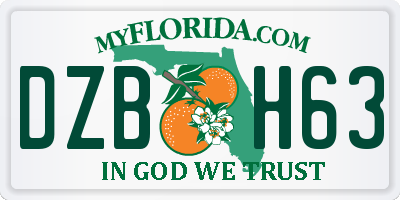 FL license plate DZBH63