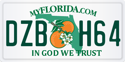 FL license plate DZBH64