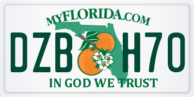 FL license plate DZBH70