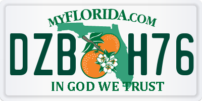 FL license plate DZBH76