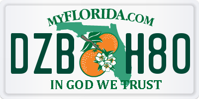 FL license plate DZBH80