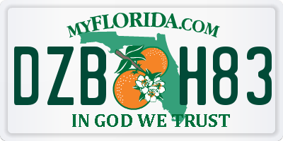 FL license plate DZBH83
