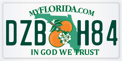 FL license plate DZBH84