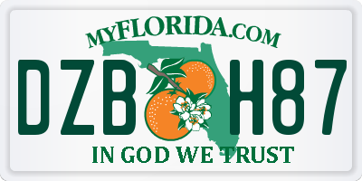 FL license plate DZBH87