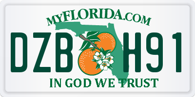 FL license plate DZBH91