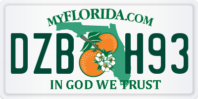 FL license plate DZBH93