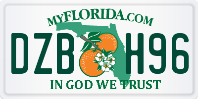 FL license plate DZBH96