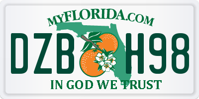 FL license plate DZBH98
