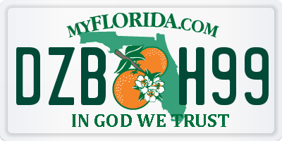 FL license plate DZBH99