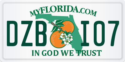 FL license plate DZBI07