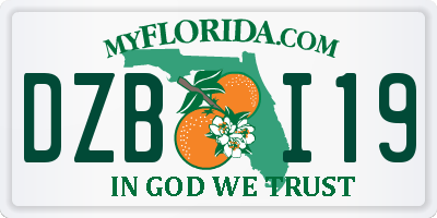 FL license plate DZBI19