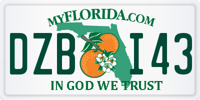 FL license plate DZBI43
