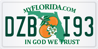 FL license plate DZBI93
