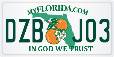 FL license plate DZBJ03