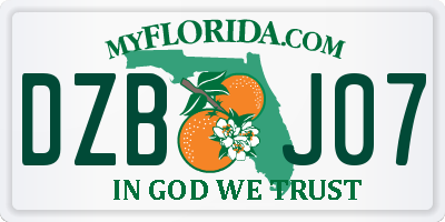 FL license plate DZBJ07