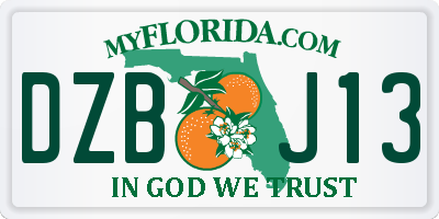 FL license plate DZBJ13