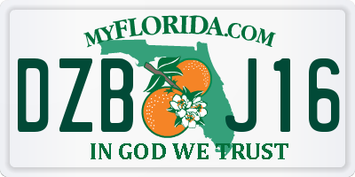 FL license plate DZBJ16