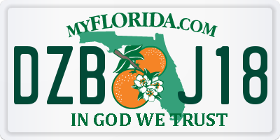 FL license plate DZBJ18