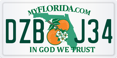 FL license plate DZBJ34