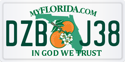 FL license plate DZBJ38