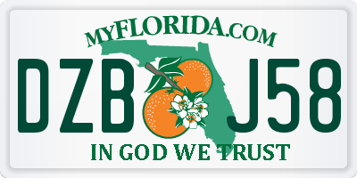 FL license plate DZBJ58