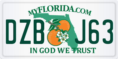 FL license plate DZBJ63
