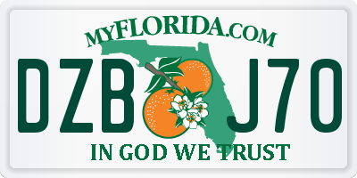 FL license plate DZBJ70