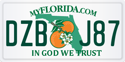 FL license plate DZBJ87