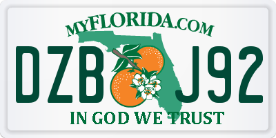 FL license plate DZBJ92