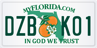 FL license plate DZBK01