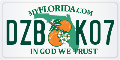 FL license plate DZBK07