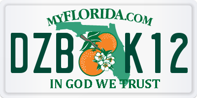 FL license plate DZBK12
